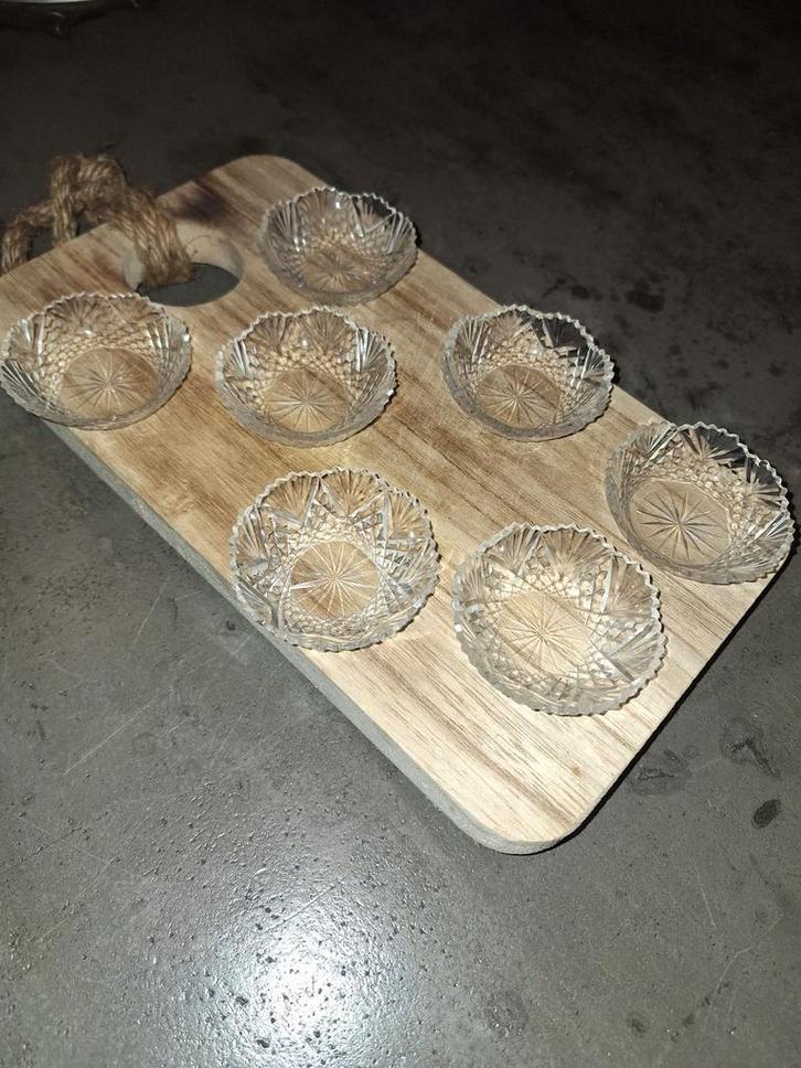 Set van 7 kristallen schaaltjes, Antiek en Kunst, Antiek | Glas en Kristal, Ophalen of Verzenden