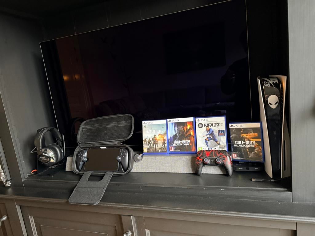 PS5+PS Portal 4 games hoes JBL 910 headset custom controller, Ophalen, Zo goed als nieuw, Playstation 5