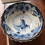 Antieke Delfts Blauwe Kom met Molen Decoratie, Ophalen of Verzenden