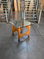 Vintage oude tafel jaren hout en glas deens design, Ophalen
