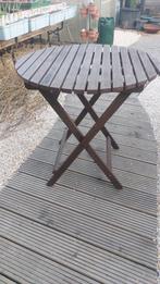 Ronde houten tuintafel - inklapbaar, Tuin en Terras, Tuintafels, Ophalen