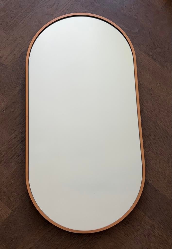 Ovale spiegel ALU MAT BRONS 30x60cm, Huis en Inrichting, Woonaccessoires | Spiegels, Ophalen of Verzenden, Zo goed als nieuw, Ovaal