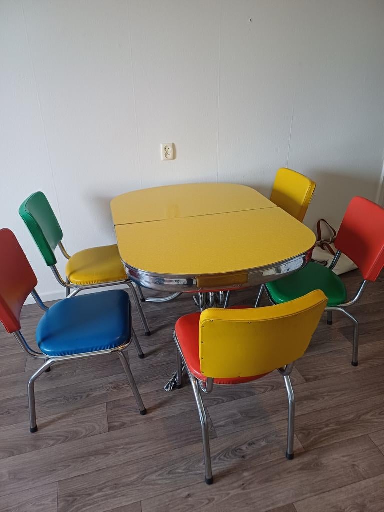 Diner set 1929 all original, Ophalen of Verzenden, Zo goed als nieuw, 50s, Vijf, Zes of meer stoelen