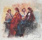 Jochem de Graaf (1954) - Abstracte voorstelling met figuren, Ophalen of Verzenden