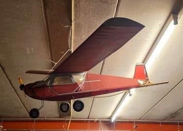 Vintage modelvliegtuig met Enya gloeimotor en handleiding, Overige merken, Gebruikt, Ophalen of Verzenden, Groter dan 1:72