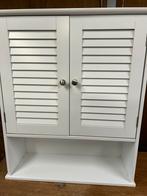 Wit medicijnkastje met louvredeuren en open vak, Ophalen, Minder dan 50 cm, Gebruikt, Overige typen