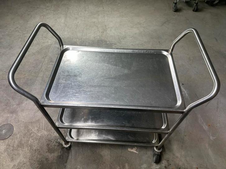 RVS Roestvrijstalen Horeca Kar - 3 Niveaus, Huis en Inrichting, Keuken | Keukenbenodigdheden, Gebruikt, Ophalen of Verzenden