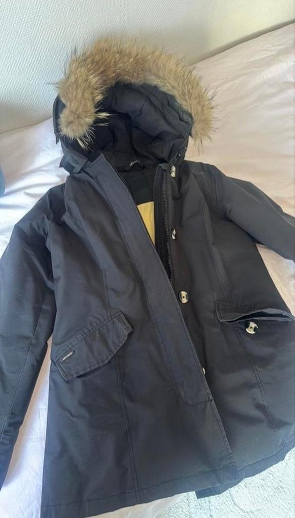 Airforce jas met bontkraag, Kleding | Dames, Jassen | Winter, Gedragen, Maat 36 (S), Zwart, Ophalen of Verzenden