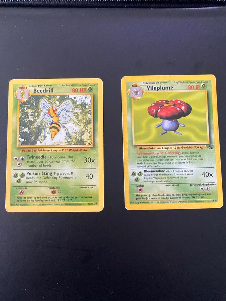 Pokémon Kaarten: Beedrill & Vileplume (Vintage), Hobby en Vrije tijd, Verzamelkaartspellen | Pokémon, Gebruikt, Meerdere kaarten
