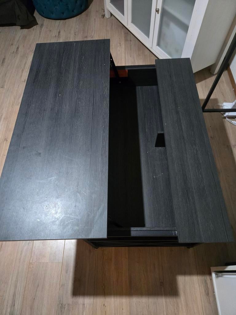 Uitschuifbare salontafel met opbergruimte, Gebruikt, 50 tot 100 cm, Modern, Industrieel, 50 tot 100 cm