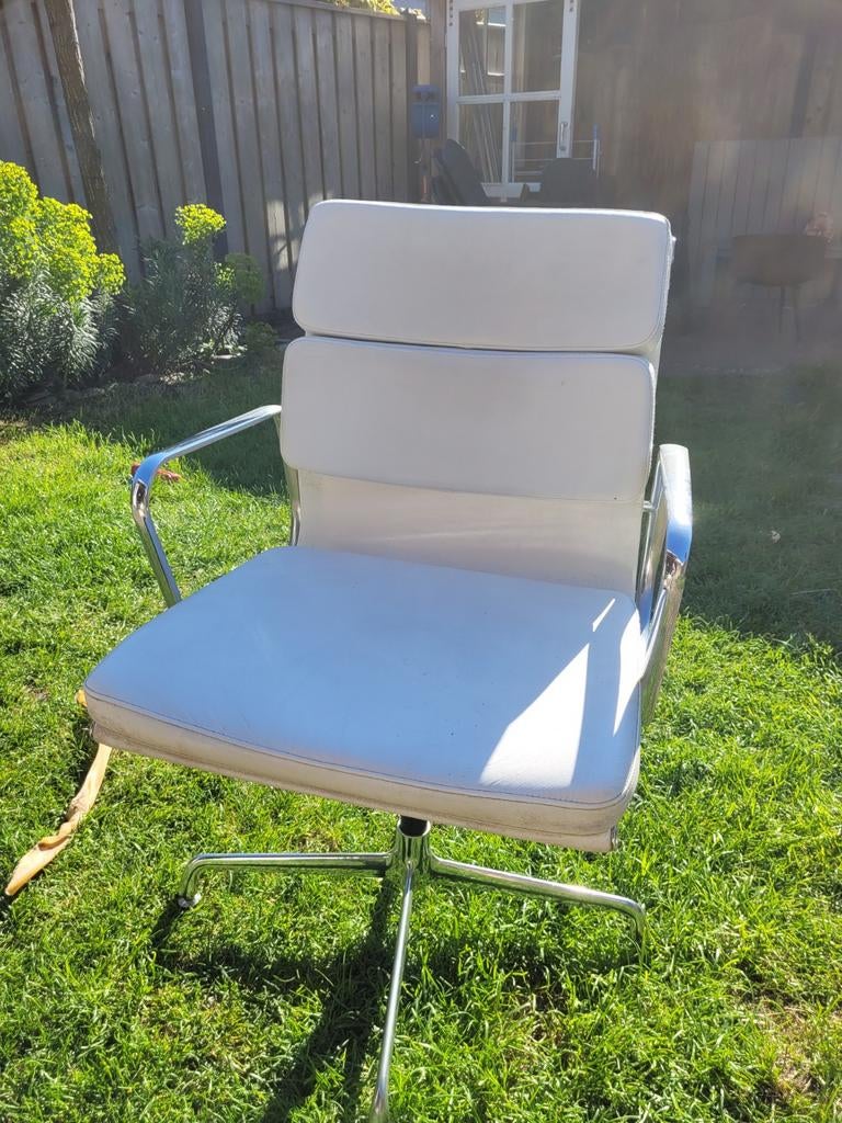 Witte Bureaustoel met Chromen Frame, Huis en Inrichting, Ophalen