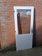 88.5x211.5cm borsthoogte 87 hardhouten achterdeur dubbelglas, Gebruikt, 80 tot 100 cm, Ophalen of Verzenden, Buitendeur