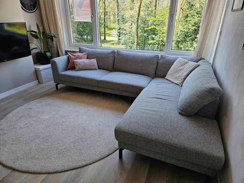 Grijze hoekbank van Pronto Wonen, Ophalen, Stof