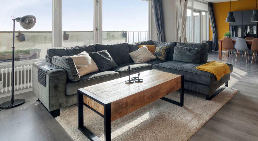 ZGAN Hoekbank 264x224 cm als nieuw., Huis en Inrichting, Stoffering | Vloerbedekking, Ophalen, Zo goed als nieuw, Minder dan 10 m²