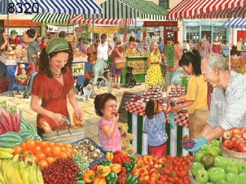House of Puzzles - Farmer’s Market - 1000 stukjes, Ophalen of Verzenden, 500 t/m 1500 stukjes, Nieuw, Legpuzzel