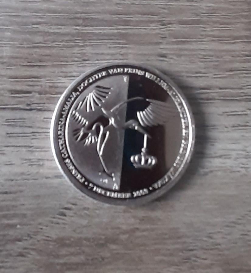 Munt geboorte van prinses Amalia, Postzegels en Munten, Ophalen of Verzenden, Koningin Beatrix, Euro's, Losse munt