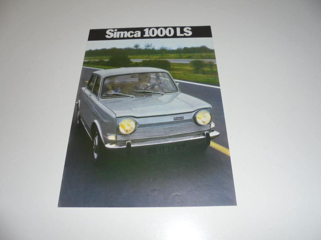 brochure Simca 1000 LS  1973, Ophalen of Verzenden, Zo goed als nieuw, Overige merken