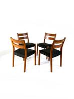4x gerestaureerde eetkamerstoel, EMC Møbler ‘80, Ophalen of Verzenden, Zo goed als nieuw, Vier, Stof