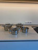 Mooi BK pannenset, Ophalen of Verzenden, Gebruikt, Rvs, Pannenset