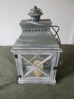 Grijze lantaarn met fitting voor gloeilamp, Ophalen, Hout