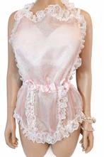 Roze Satijn Lingerie met Kant Ruches Sissy Outfit  Handmade, Handmade, Verzenden, Roze, Overige typen