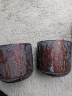 Koperkleurige bloempotten, set van 2 voor 10 euro, Rond, Nieuw, Ophalen of Verzenden, Aardewerk