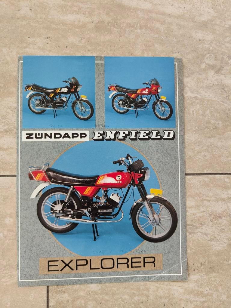 Zündapp Enfield folder, Fietsen en Brommers, Ophalen of Verzenden, Zo goed als nieuw