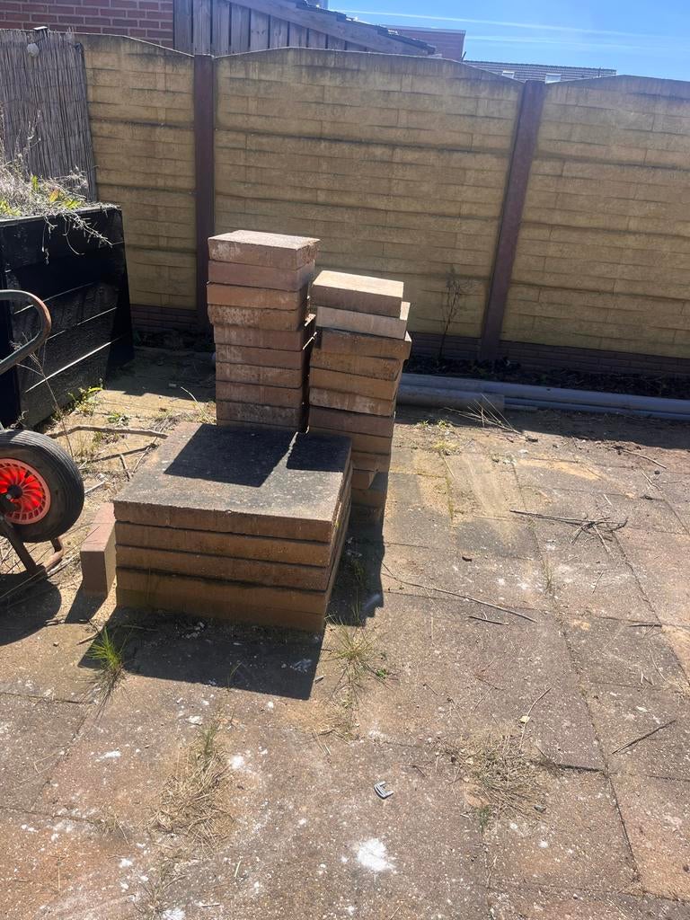 Terrastegels wildverband 60x60 - Grote partij, Ophalen, Gebruikt, 10 m² of meer, Beton