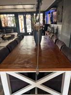 Grote houten eettafel 270x120 met salontafel en tv meubel, Gebruikt, 100 tot 150 cm, 200 cm of meer, Ophalen of Verzenden