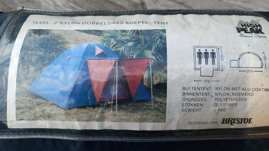 High Peak Texel-2 Nylon Dubbeldaks Koepeltent, Caravans en Kamperen, Tenten, Ophalen, Gebruikt, Tot en met 3