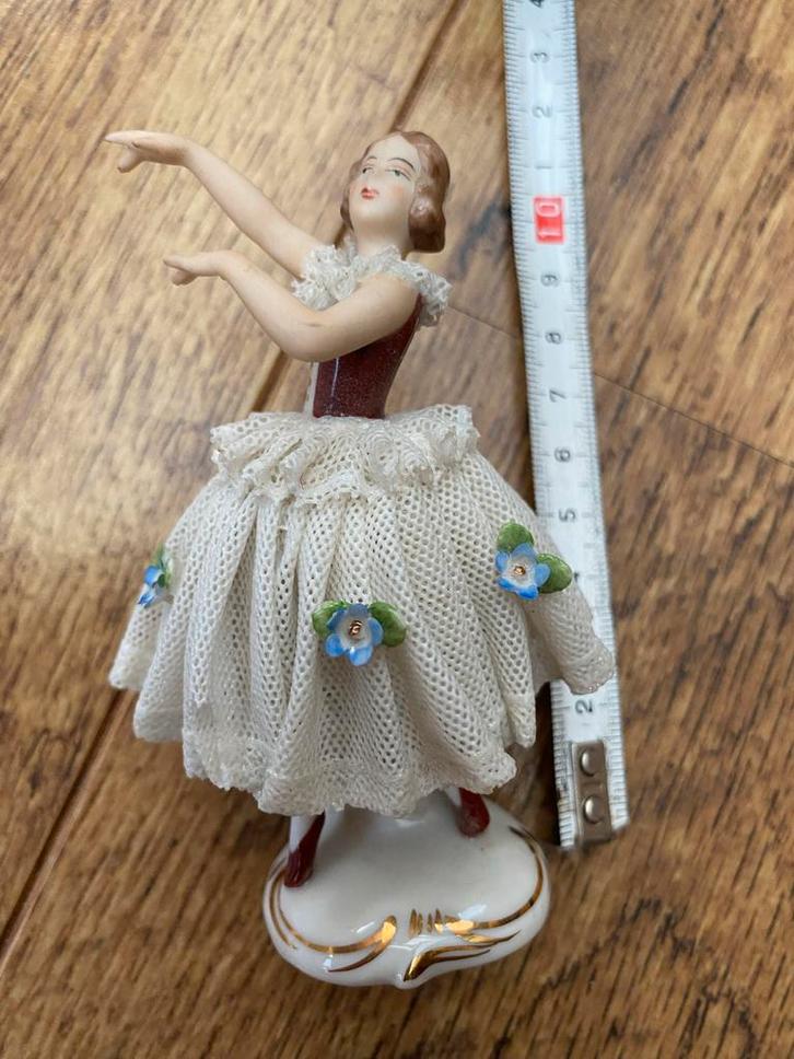 Porseleinen Dresden Ballerina Beeldje, Antiek en Kunst, Antiek | Porselein, Ophalen of Verzenden