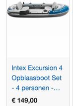 Intex excursion 4 rubber opblaasboot, Ophalen, Zo goed als nieuw