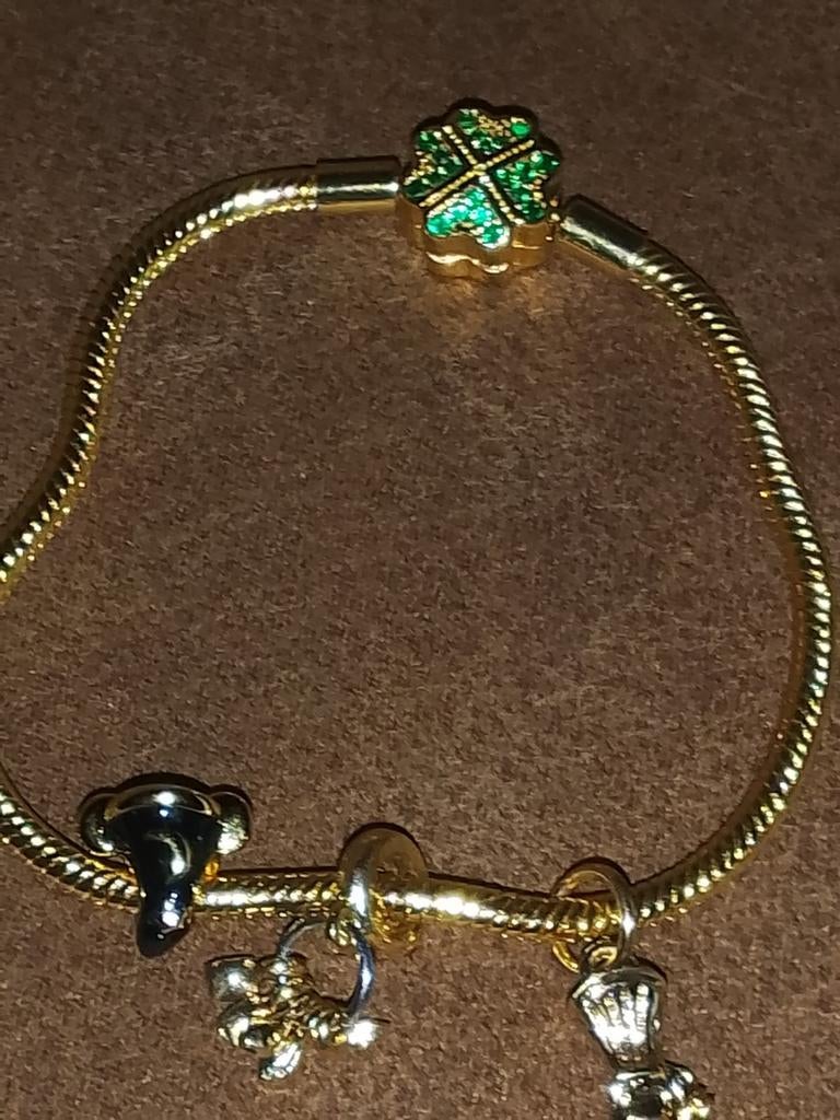 Gouden bedelarmband met diverse bedels, Overige materialen, Gebruikt, Goud, Met bedels of kralen