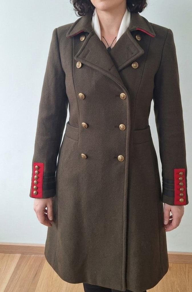 Zara khaki vest/mantel maat 34, Zara, Ophalen of Verzenden, Zo goed als nieuw, Maat 34 (XS) of kleiner