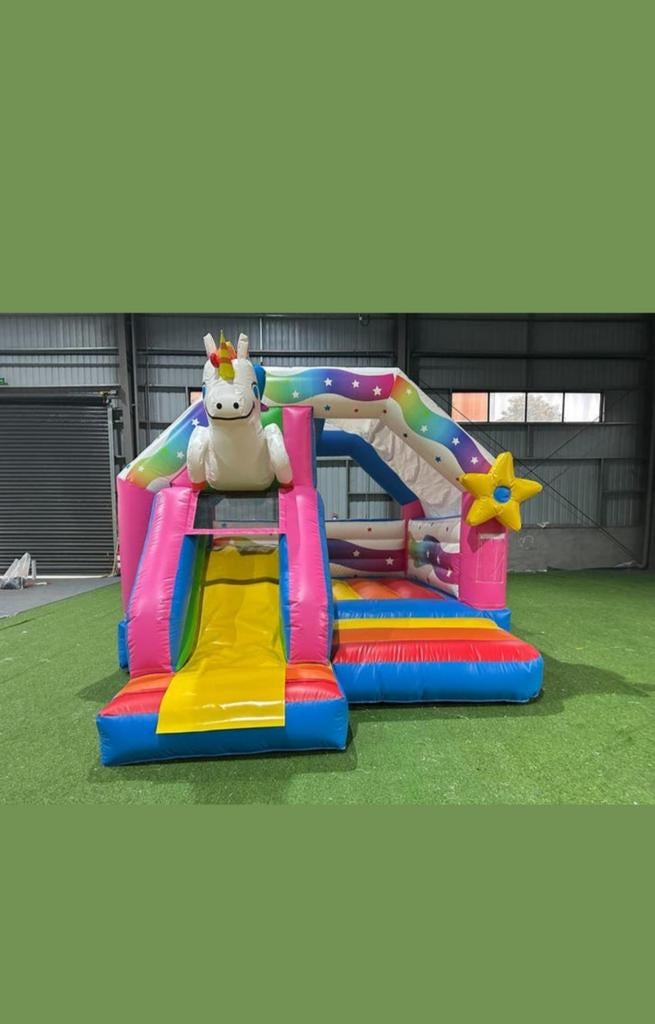 Te huur "unicorn" springkussen, Ophalen of Verzenden, Overige