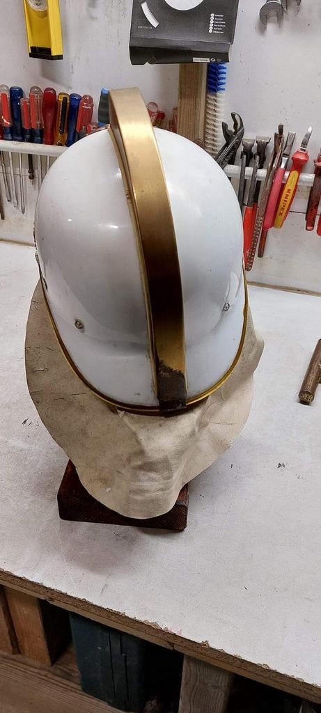 Brandweerhelm met koperen kam, Ophalen of Verzenden