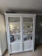 witte houten vitrinekast, Huis en Inrichting, Ophalen, 100 tot 150 cm, 200 cm of meer, Eikenhout