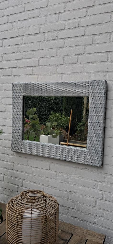 Tuinspiegel wit geverfd, Ophalen, Rechthoekig, Minder dan 50 cm, Minder dan 100 cm