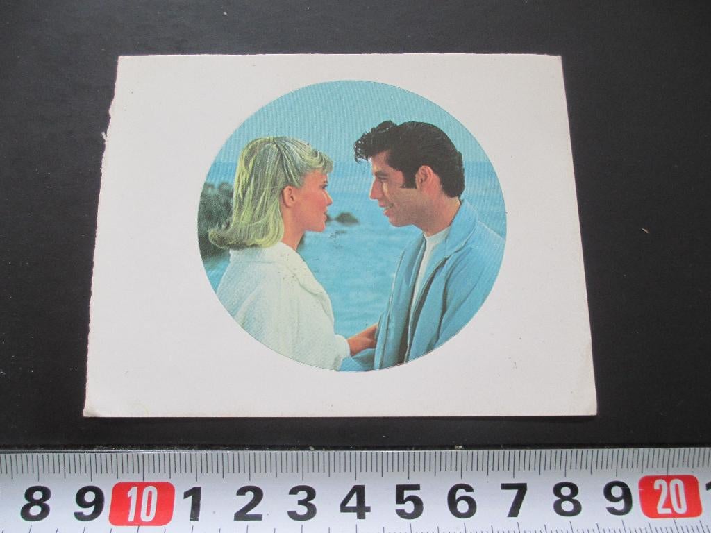 sticker film grease john travolta olivia newton-john, Verzamelen, Ophalen, Zo goed als nieuw