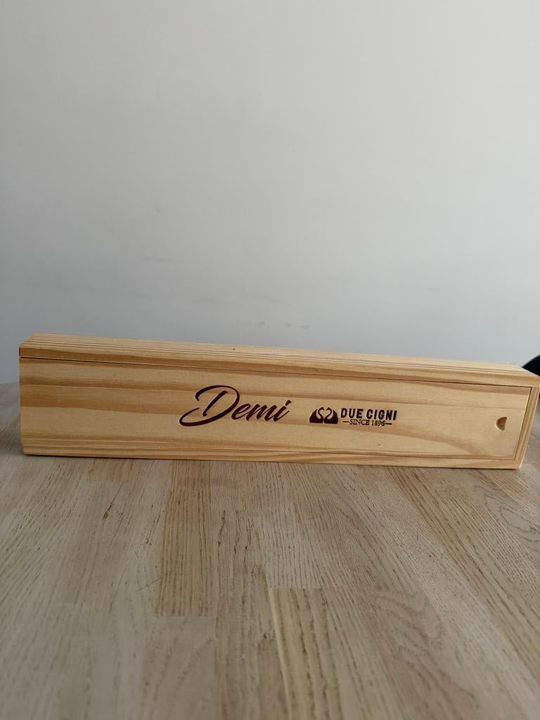 Demi Due Cigni Champagnesabel Sabrage in Houten Kist, Ophalen of Verzenden, Nieuw, Rvs of Chroom, Los bestek