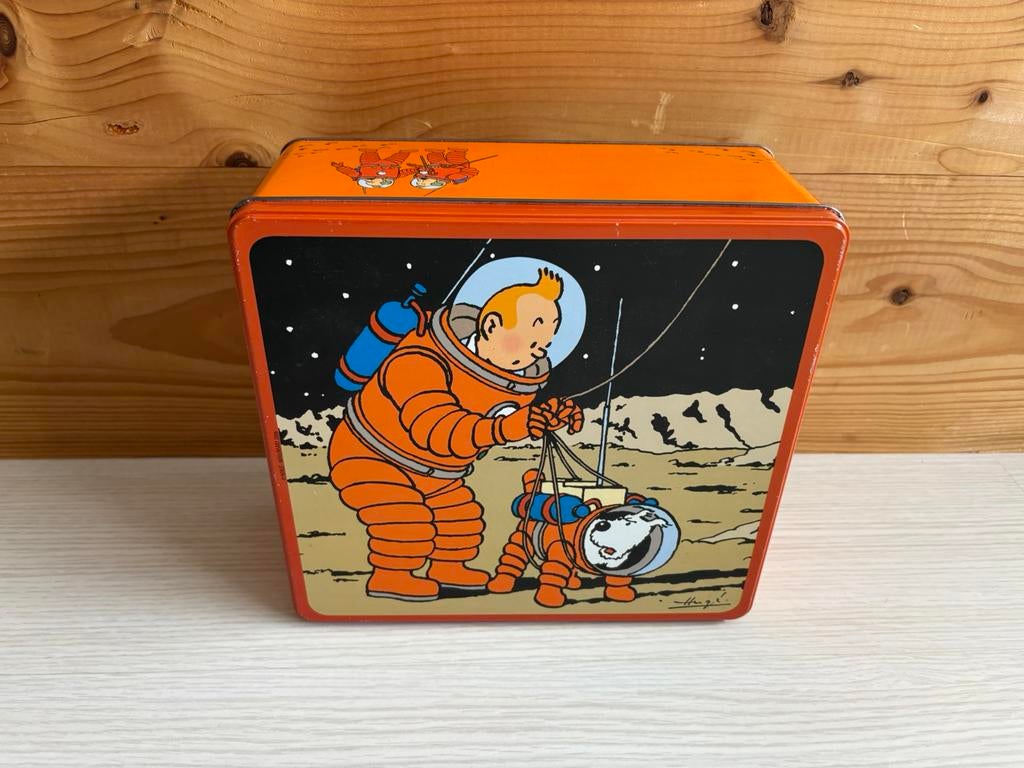 Kuifje blik - Mannen op de maan, Ophalen of Verzenden, Kuifje, Gebruikt, Beeldje of Figuurtje