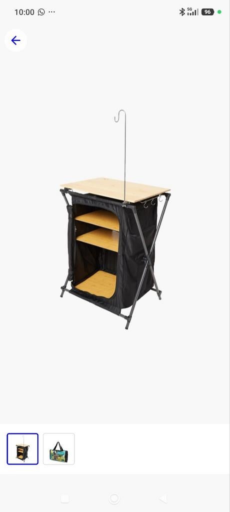 Opvouwbaar campingkastje met bamboe blad en planken, Ophalen of Verzenden