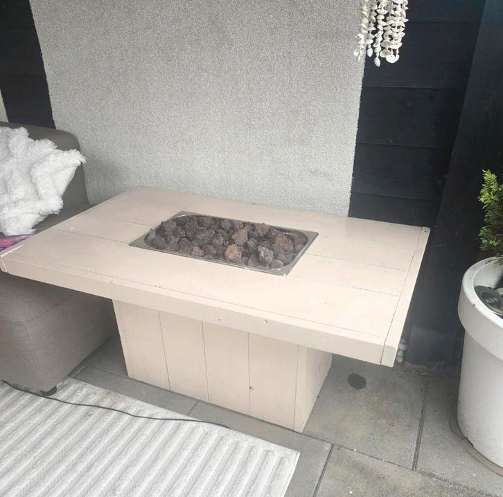 Vuurtafel met ingebouwde sfeerhaard 120x75, Tuin en Terras, Vuurtafels, Ophalen of Verzenden