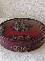 Vintage bordeauxrode snuisterijdoos/ sieradendoos van hars, Antiek en Kunst, Ophalen of Verzenden