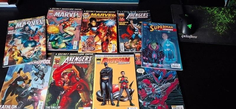 Partij Britse uitgaves van Marvel en DC comics, Meerdere comics, Ophalen of Verzenden, Gelezen, Europa