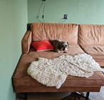 Hoekbank cognac, Ophalen, Overige materialen, 250 tot 300 cm, Gebruikt