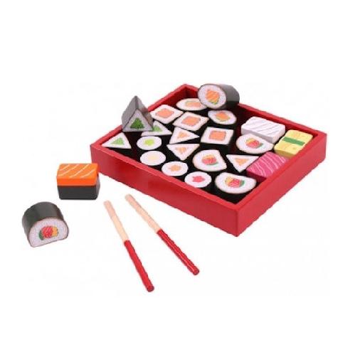 Santoys - Sushi Set - Hout - 27 delig - 21,5X18X3,5 CM NIEUW, Ophalen of Verzenden, Nieuw, Overige typen