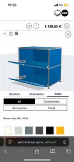 Twee USM Haller Sideboards - Gentian blue met Patina, Ophalen, Gebruikt, 150 tot 200 cm, Metaal