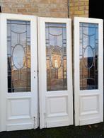 Antieke driedelige deur, Ophalen, Glas, Binnendeur, 200 tot 215 cm