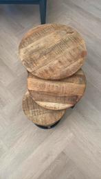 Bijzettafels mango hout, Ophalen of Verzenden, Zo goed als nieuw, Bord